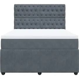 vidaXL Boxspringbett 140 x 200 cm Dunkelgrau