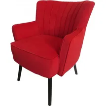 Casa Padrino Cocktailsessel Retro Polyester 60 x 78 x 60 cm Rot/Schwarz