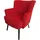 Casa Padrino Cocktailsessel Retro Polyester 60 x 78 x 60 cm Rot/Schwarz
