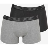 Puma Basic Boxershorts dark grey melange/black L 2er Pack