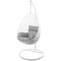 Kideo Komplettset: Hängesessel mit Gestell & Kissen, Lounge-Möbel, Poly-Rattan