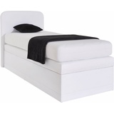 Westfalia Schlafkomfort Boxspringbett, wahlweise mit Bettkasten und 2 Matratzenqualitäten, weiß , 95446422-0 Microvelours ohne Bettkasten-Kaltschaum-Topper,