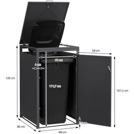 ML-Design Mülltonnenbox 200 x 80 x 116,3 cm anthrazit-rostoptik