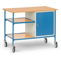FETRA Rolltisch 5864 mit verschließbarem Stahlschrank und 2 Ablageböden