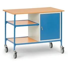 FETRA Rolltisch 5864 mit verschließbarem Stahlschrank und 2 Ablageböden