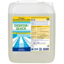 Dr. Schnell Flächendesinfektion DESIFOR-QUICK, begrenzt viruzid, Desinfektionsmittel zur Schnelldesinfektion alkoholbeständiger Oberflächen, 5 Liter - Kanister