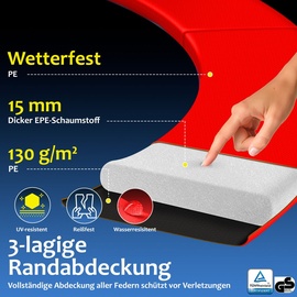 KESSER Trampolin Premium 305 cm inkl. Sicherheitsnetz rot/schwarz