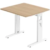 bümö Schreibtisch Serie-O Eiche / Weiß