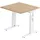 bümö Schreibtisch Serie-O Eiche / Weiß