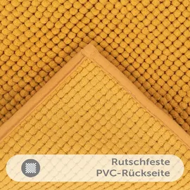 Blumtal Badematte, Gelb, Textil, 60x120 cm, Oeko-Tex® Standard 100, Badtextilien, Badematten
