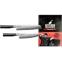 KAI Kamagata Monster Set Brotmesser + Kochmesser + signiertes Kochbuch TMK-CB22