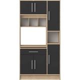 TemaHome Küchenbuffet »Louise«, ausziehbarer Schrank, Höhe 180 cm, schwarz