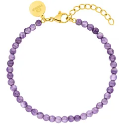 Armband PURELEI "Schmuck Geschenk Edelstein Armschmuck Armkette, 23381", bunt (gelbgoldfarben, lila, lila), Armbänder, Damen, Edelstahl, mit Amethyst oder Aventurin