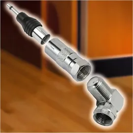 Hama SAT-Adapter F-Stecker - Koax-Kupplung 0,0 m Schwarz/Silber