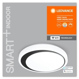 LEDVANCE Smart+ WiFi Deckenleuchte Orbis Moon Weiß-Schwarz Ø 48 cm Tunable White