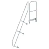 Günzburger MUNK zweiter Handlauf Aluminium-Treppe mit Plattform 60° 7 Stufen