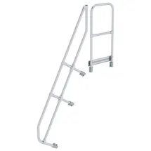 Günzburger MUNK zweiter Handlauf Aluminium-Treppe mit Plattform 60° 7 Stufen