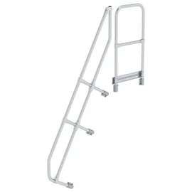 Günzburger MUNK zweiter Handlauf Aluminium-Treppe mit Plattform 60° 7 Stufen