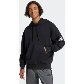 adidas Essentials Loose Fit 3 Bar Logo French Terry Kapuzenpullover Black / White XL