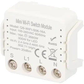 Unitec WIFI Schalter mini steuerbar per Tuya-App, Einbaumodul
