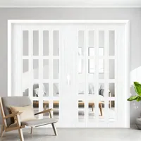 eryssgbf Falttür innentüren Nach Maß, weiße Schiebetür mit Acrylglas, magnetische Falttür für Wohnschrank, moderner Stil mit Türgriffen, Schutz der Privatsphäre WXH:105x195cm