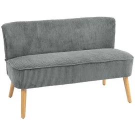Homcom 2 Sitzer Sofa, Gepolsterte Couch, mit Kordoptik, Holzbeine für Wohnzimmer, | Gr.: onesize