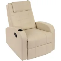 Mendler Fernsehsessel Durham Kunstleder 76 x 99 x 76 cm Beige mit Liegeposition