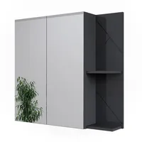 Vicco Badspiegelschrank Irma Anthrazit Hochglanz 80 x 75 cm