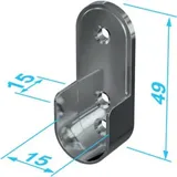 P&G Schrankrohr-Lager für Kleiderstange 30x15 mm vernickelt