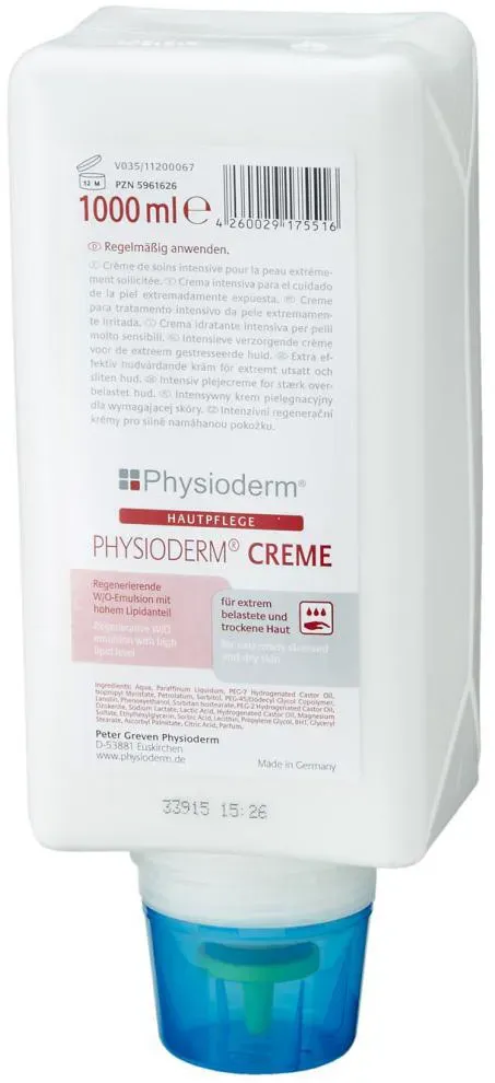 Physioderm Hautpfl.Creme Physioderm,1000 ml Faltflasche