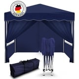 Kronenburg Handel Kronenburg Faltpavillon wasserdicht Dachmaß 3 x 3 m UV Schutz 50+ Pavillon in Blau mit 4 Seitenteilen