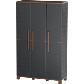 Art Plast Besenschrank Anthrazit 3 Türen, 3 verstellbare Regale 102 x 37 x 169 cm - Garage Waschküche Abstellraum Art Plast