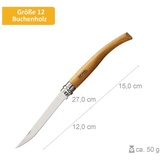 Opinel Klappmesser Slim Line - No 08/10/12/15 Taschenmesser Messer Olive Bubinga Variante: Größe 12 - Buchenholz