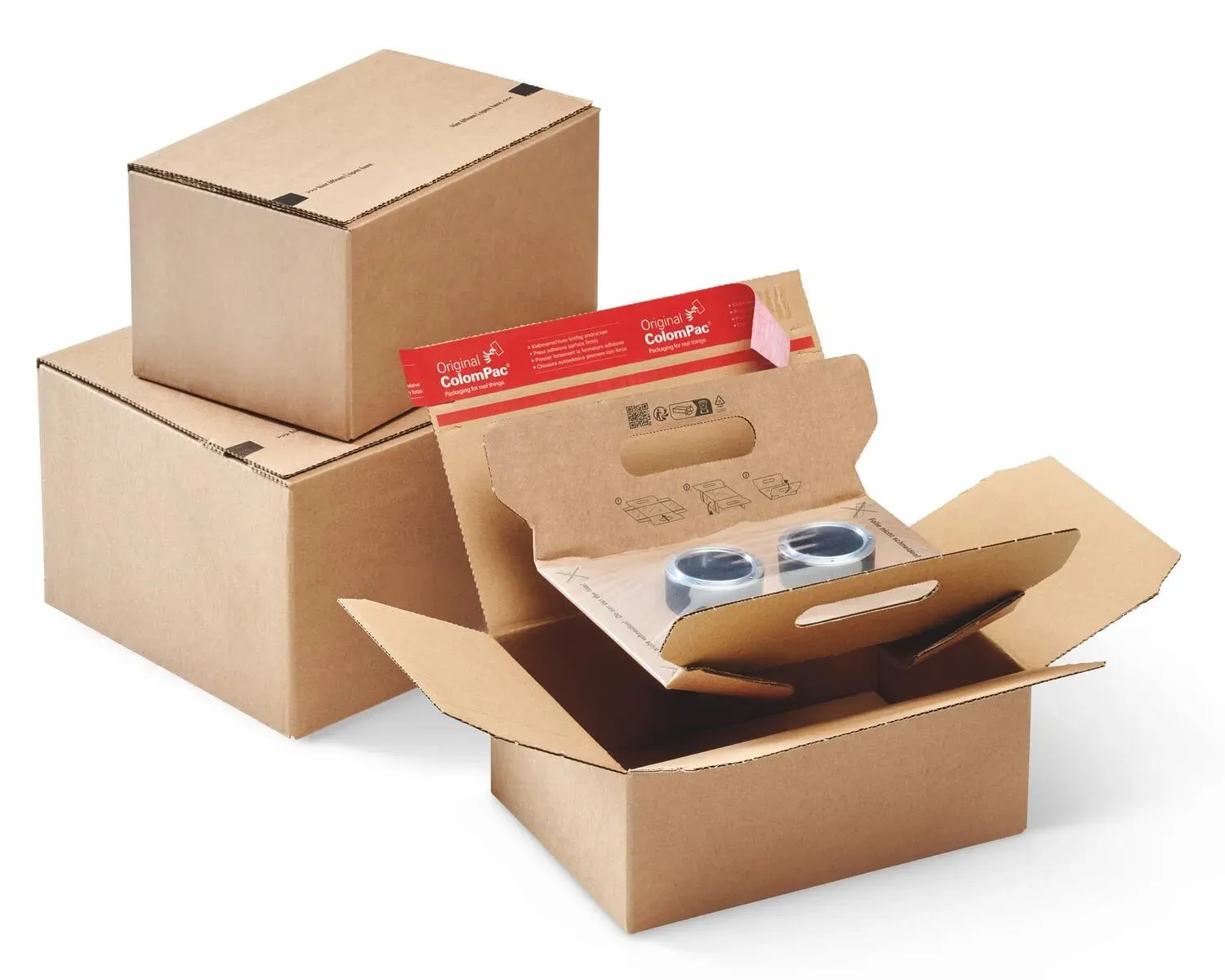 FixTray 'L' - 220x170x90mm - für perfekten Schutz von empfindlichen Kleinteilen mit SK-Verschluss Aufreißfaden braun