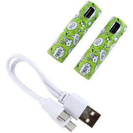 CON-TEC CONTEC USB Li-Ion-Akku 2er-Set AA, 1000mAh, inkl Ladekabel