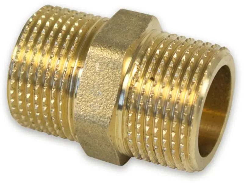 Messing Gewinde-Fitting Doppelnippel mit Langgewinde, schwere Ausführung (Ausführung: 1''AG)
