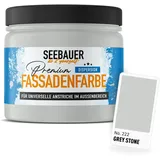 SEEBAUER diy Universal-Fassadenfarbe Grau 300ML für Außen (No. 222 Grey Stone) Hoch deckende Fassadenfarbe mit Wetterschutz - Geeignet für Putz, Mauerwerk und Beton