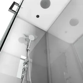 Marwell Komplettdusche Eckdusche 80 x 110 cm rechts 215 cm silber transparent
