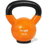 Yes4All RPL7 Kettlebell aus Gusseisen mit Vinylbeschichtung und Gummifuß, 9 kg