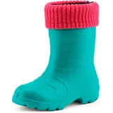 Ladeheid Kinder federleichte EVA Thermo Gummistiefel gefüttert LA845KIDS Gummistiefel blau|rosa 35 EU