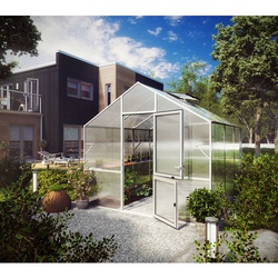 KGT Gewächshaus »Lilie«, 9,6 m2, Kunststoff/Aluminium, winterfest - silberfarben