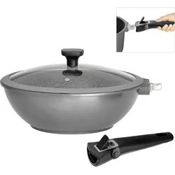 STONELINE Wok »Imagination PLUS«, Aluminiumguss, einzigartige Steinpartikel-Beschichtung, Ø 30 cm, Induktion STONELINE anthrazit