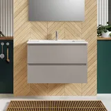 Evineo ineo2 Unterschrank B: 80 cm, 2 Auszüge, mit Griffmulde, für evineo ineo2 Waschtisch,, BE0701FM,