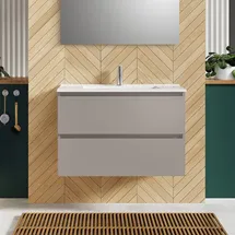 Evineo ineo2 Unterschrank B: 80 cm, 2 Auszüge, mit Griffmulde, für evineo ineo2 Waschtisch,, BE0701FM,