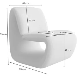 KAWOLA Loungesessel HAZEL Kunstleder/Strukturstoff 70 x 80 x 80 cm Beige/Braun