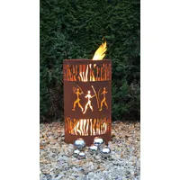 JH-Metalldesign Feuertonne Afrika Edelrost Säule Rost Feuerkorb Feuerschale