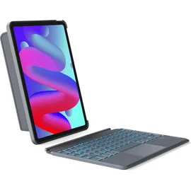 Inateck Tastatur Hülle für iPad Air 6 11 Zoll 2024,iPad Air 5/4 10.9 Zoll,iPad Pro 11 Zoll 4/3/2/1,Hoch-/Querformat Ständer,Abnehmbare Touchpad mit 7-Farbiger Hintergrund Beleuchtung,QWERTZ, KB04111