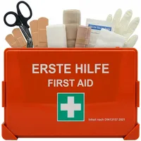 Karat Erste-hilfe-koffer Din 13157:2021 Verbandskasten mit Wandhalterung & Iso-aufklebern