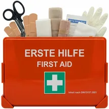 Karat Erste-hilfe-koffer Din 13157:2021 Verbandskasten mit Wandhalterung & Iso-aufklebern