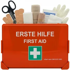 Karat Erste-hilfe-koffer Din 13157:2021 Verbandskasten mit Wandhalterung & Iso-aufklebern